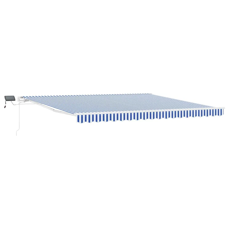 Auvent Rétractable Bleu et Blanc 500 × 300 cm - 2