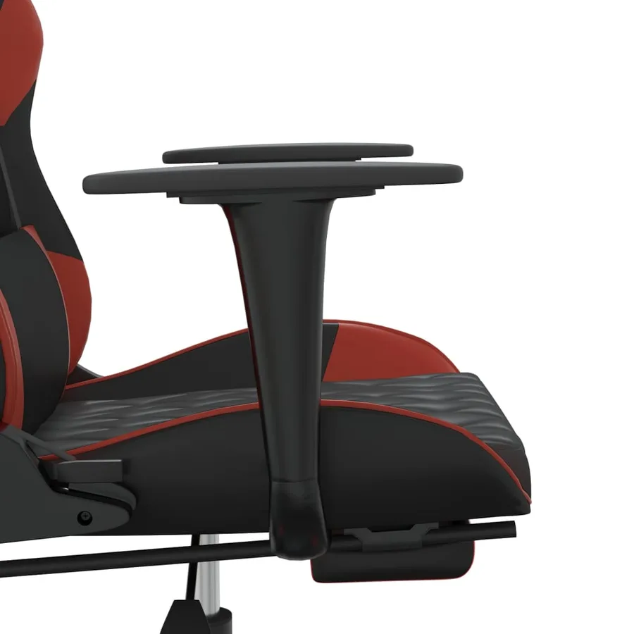 Chaise de jeu de massage repose-pied Noir&Bordeaux Similicuir - 10
