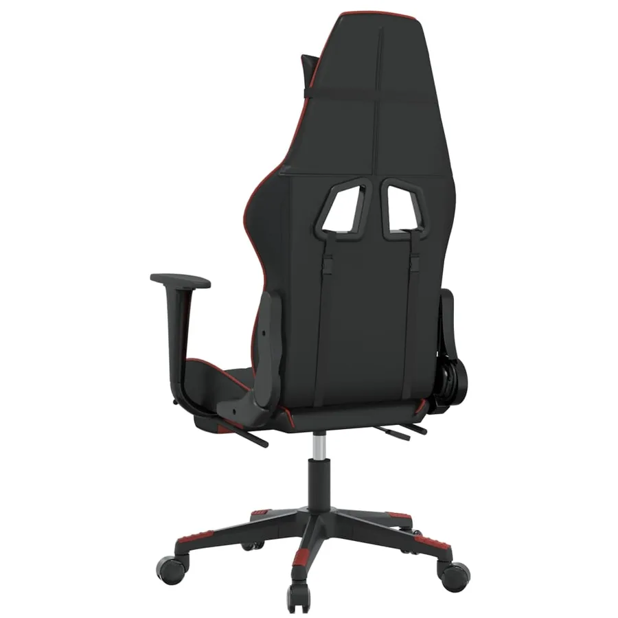Chaise de jeu de massage repose-pied Noir&Bordeaux Similicuir - 6