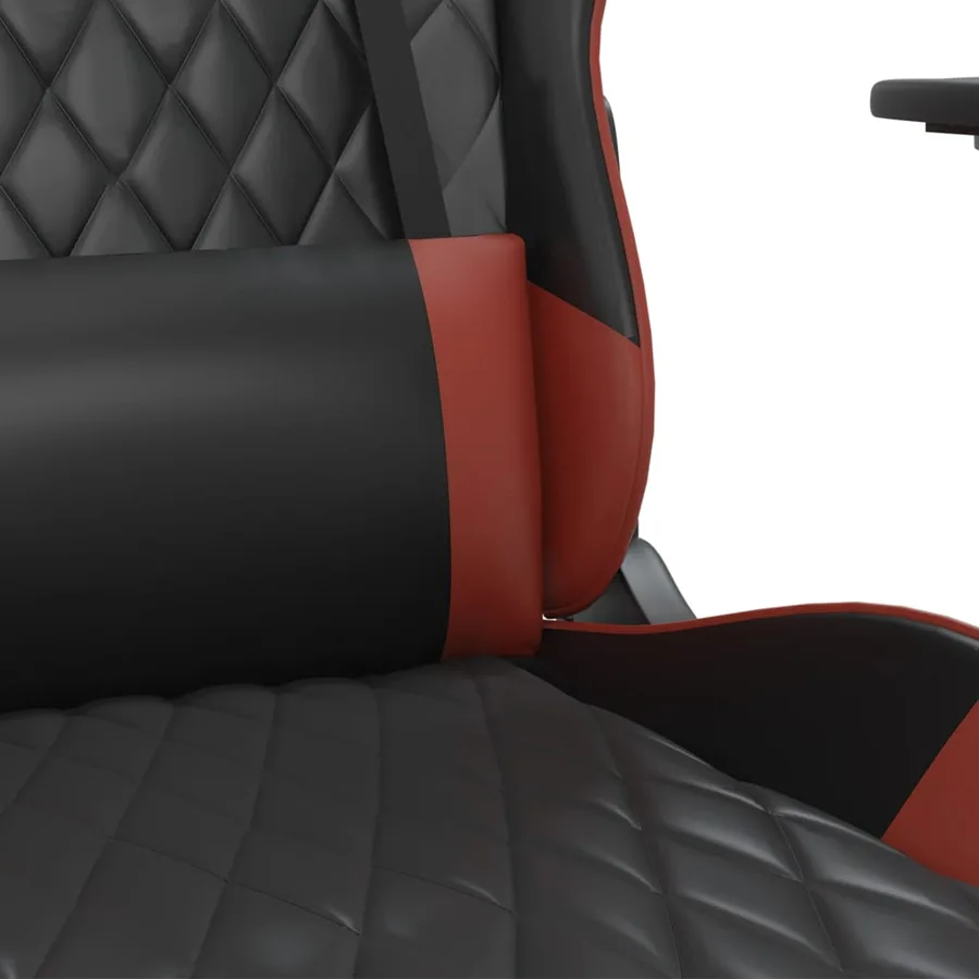 Chaise de jeu de massage repose-pied Noir&Bordeaux Similicuir - 9