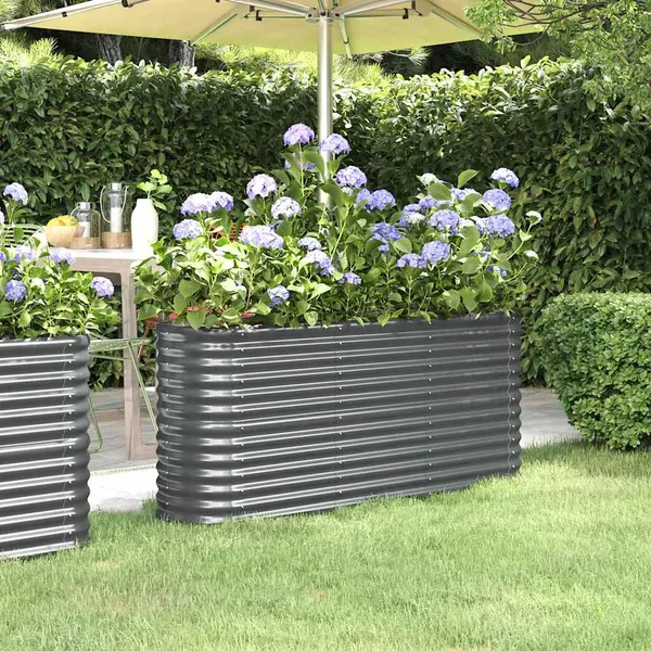 Lit surélevé de jardin Acier galvanisé Anthracite