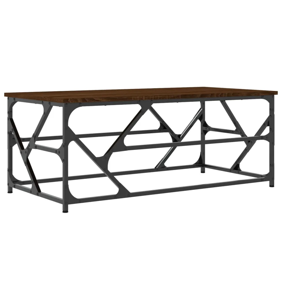 Table basse Chêne marron 100x50x40 cm Bois d'ingénierie - 6