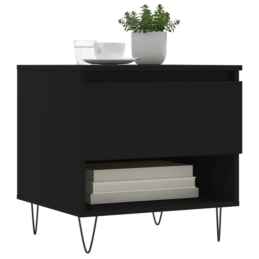 Tables basses 2 pcs noir 50x46x50 cm bois d'ingénierie - 3