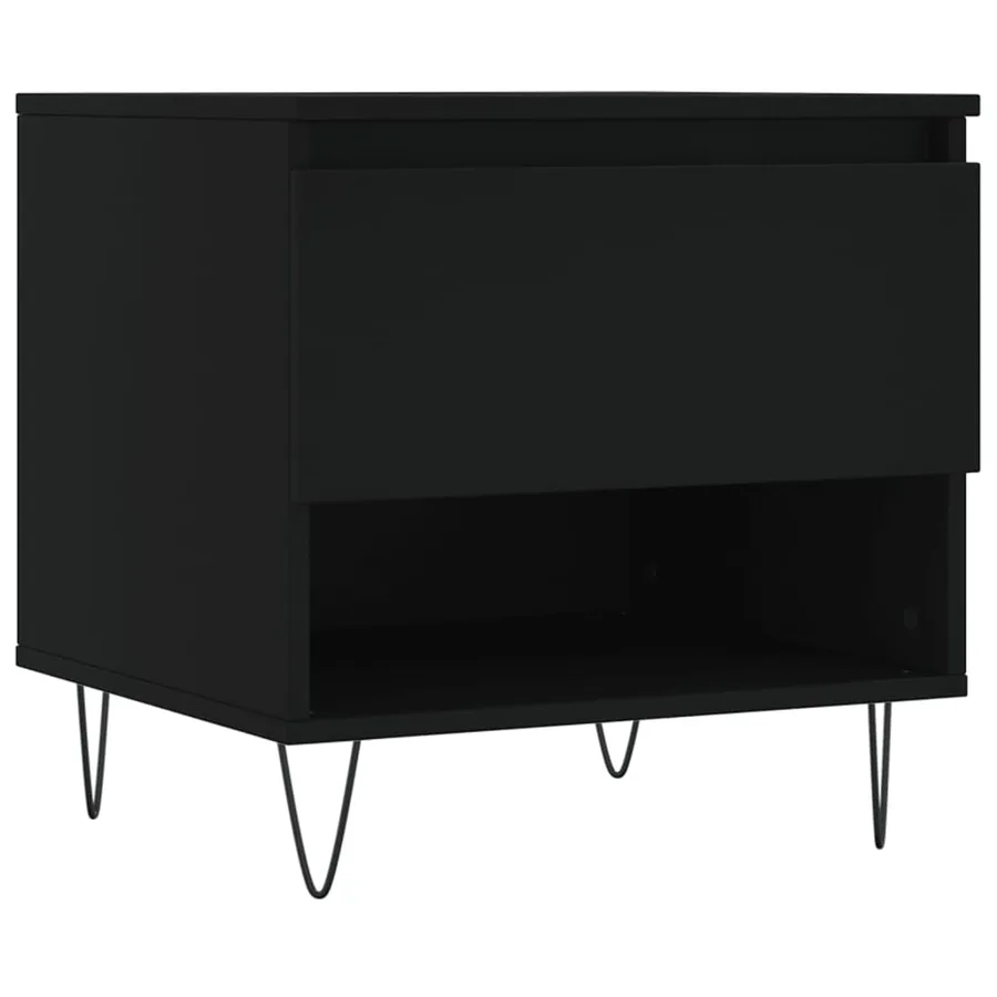 Tables basses 2 pcs noir 50x46x50 cm bois d'ingénierie - 5