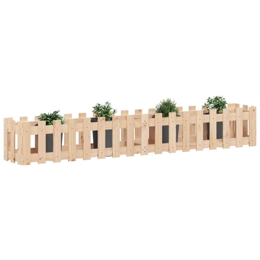 Lit surélevé de jardin design de clôture 200x30x30cm pin massif - 3