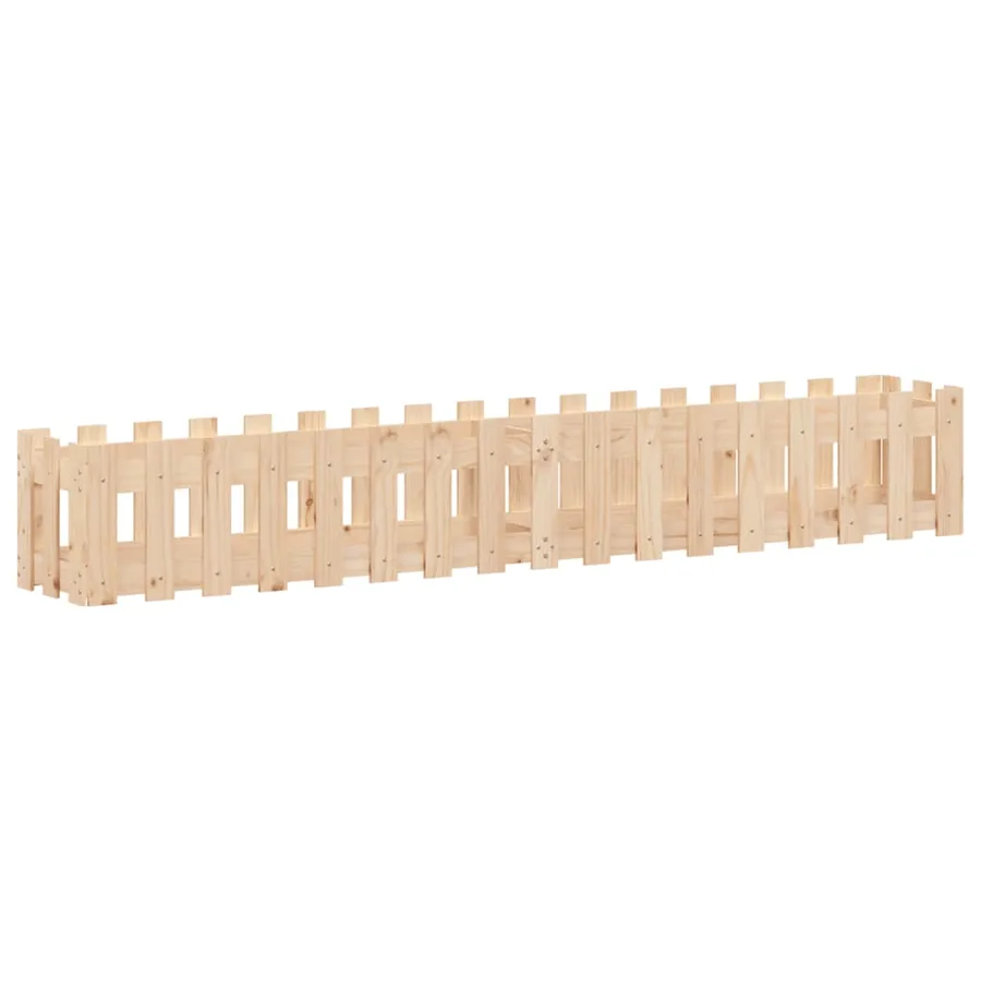 Lit surélevé de jardin design de clôture 200x30x30cm pin massif - 4