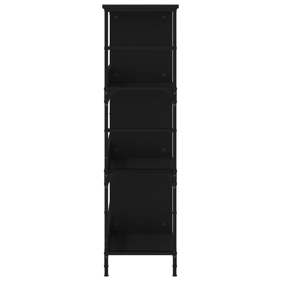 Bibliothèque noir 78,5x33x117,5 cm bois d'ingénierie - 5