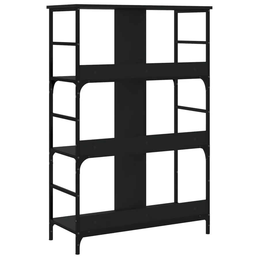 Bibliothèque noir 78,5x33x117,5 cm bois d'ingénierie - 6