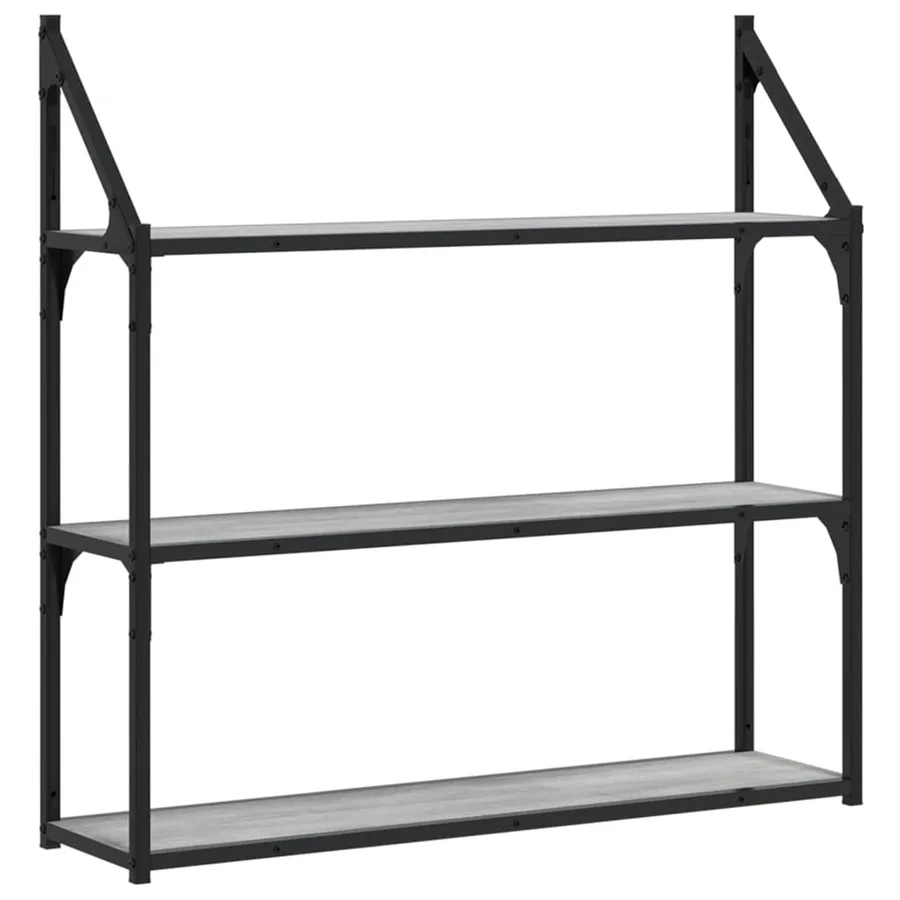 Étagère murale 3 niveaux sonoma gris 80x21x78,5 cm - 2