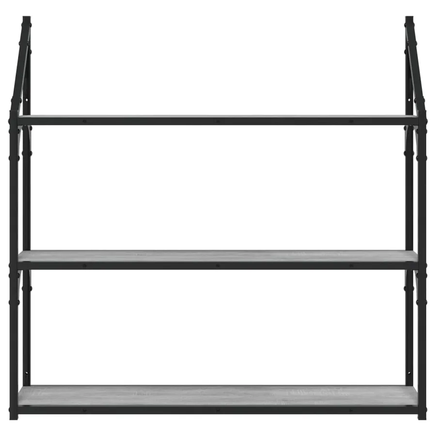 Étagère murale 3 niveaux sonoma gris 80x21x78,5 cm - 4