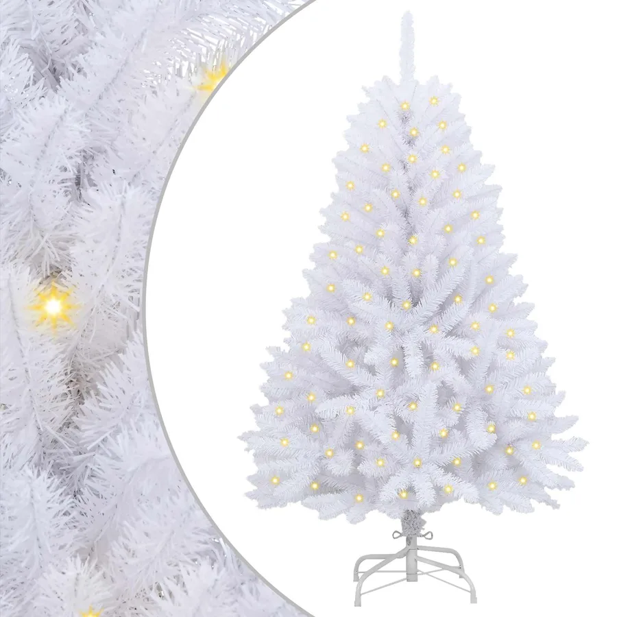 Sapin de Noël artificiel avec 150 LED Blanc 150 cm PVC et métal - 2