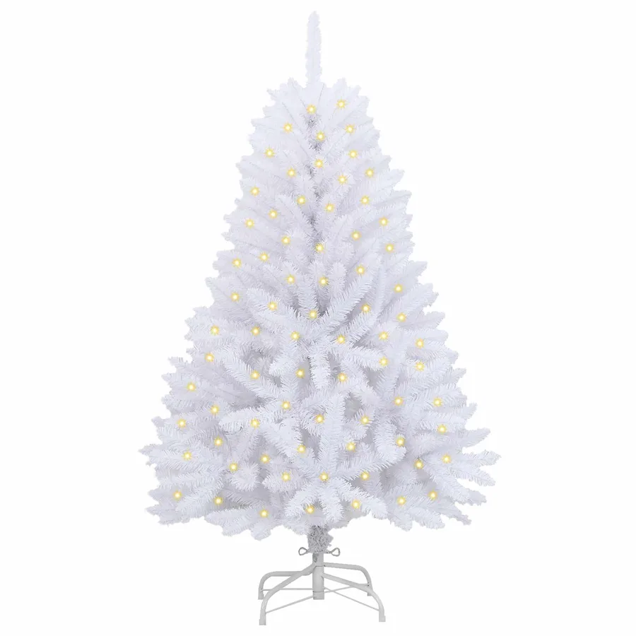 Sapin de Noël artificiel avec 150 LED Blanc 150 cm PVC et métal - 3