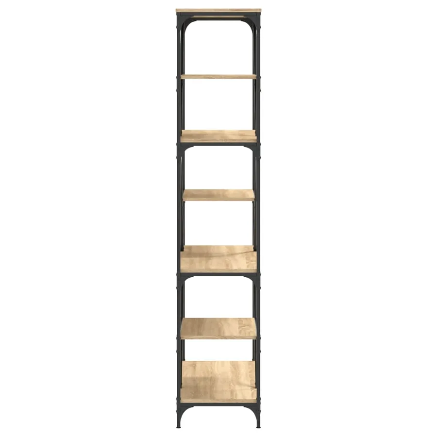 Bibliothèque chêne sonoma 91x36x176 cm bois ingénierie et acier - 5