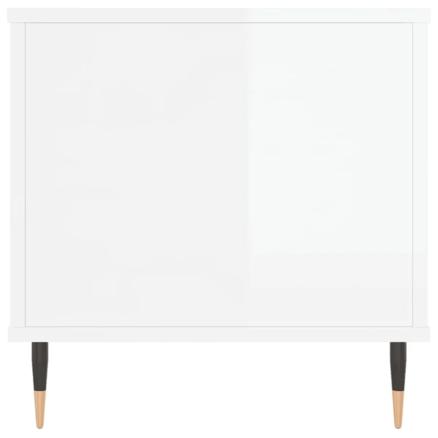 Table basse Blanc brillant 90x44,5x45 cm Bois d'ingénierie - 7