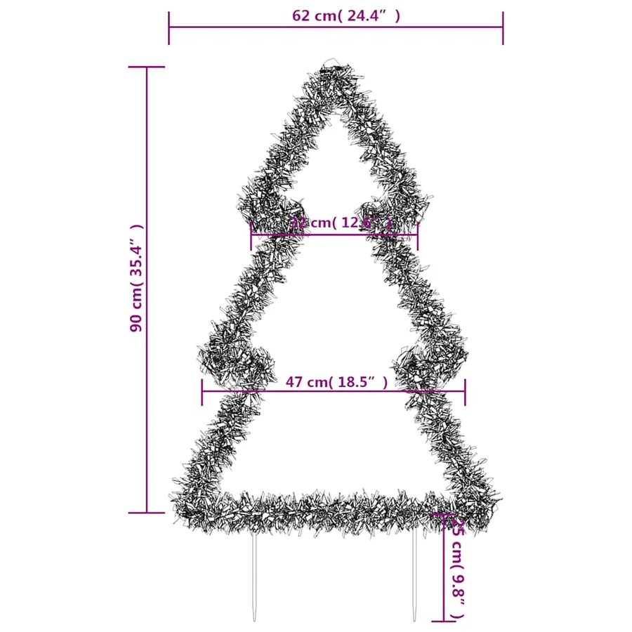 Décoration lumineuse arbre de Noël avec piquets 115 LED 90 cm - 10