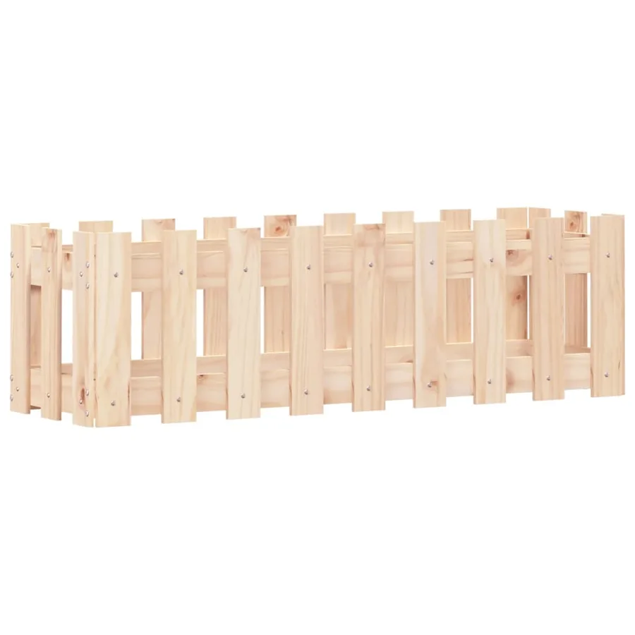 Lit surélevé de jardin design de clôture 100x30x30cm pin massif - 2