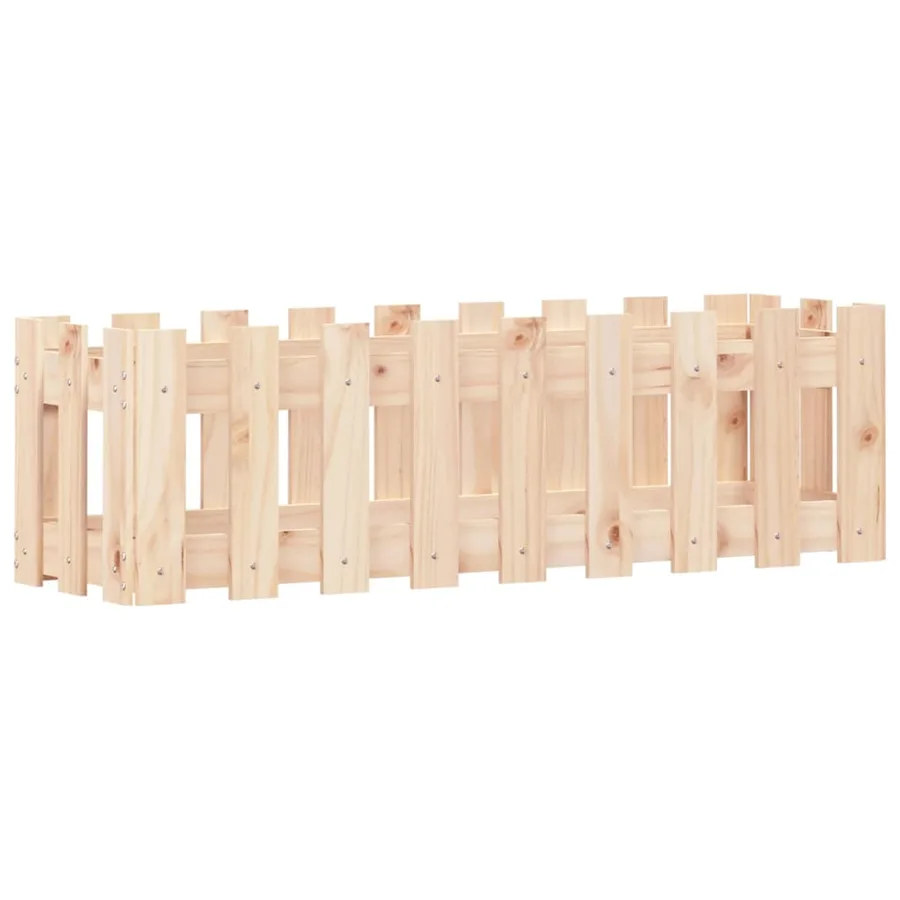 Lit surélevé de jardin design de clôture 100x30x30cm pin massif - 4