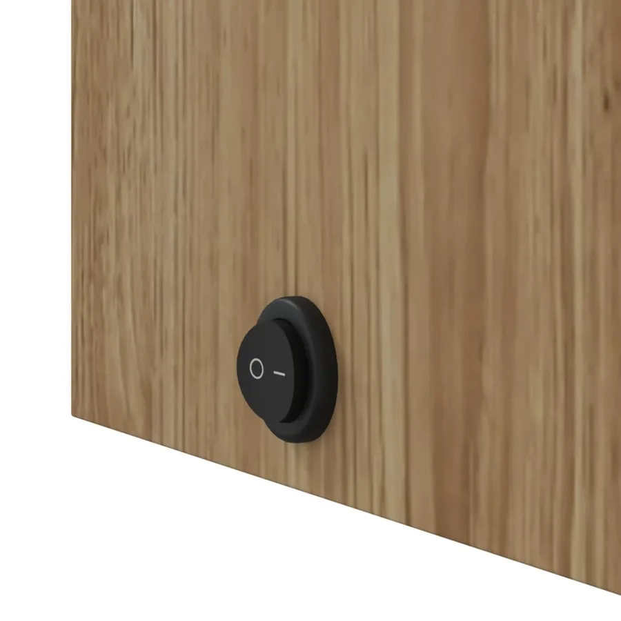 Armoire de salle de bain à miroir avec LED chêne 60x13x52 cm - 10