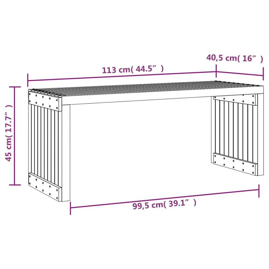 Banc de jardin extensible 212,5x40,5x45 cm bois massif douglas - 10