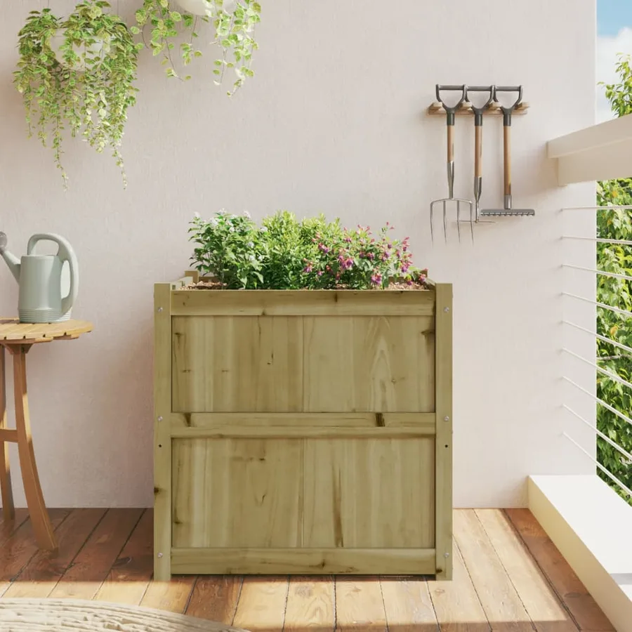 Jardinière d'extérieur 70x70x70 cm bois de pin imprégné - 3