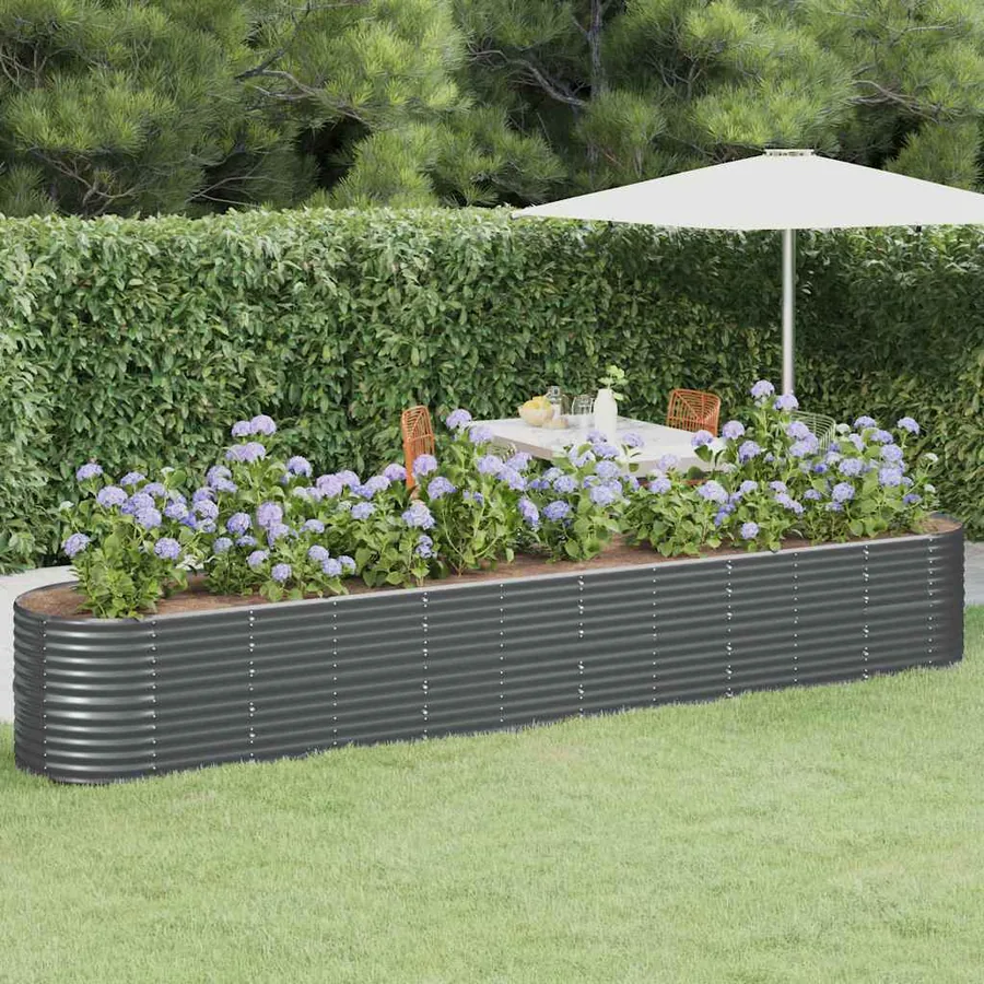 Lit surélevé de jardin Acier galvanisé Anthracite