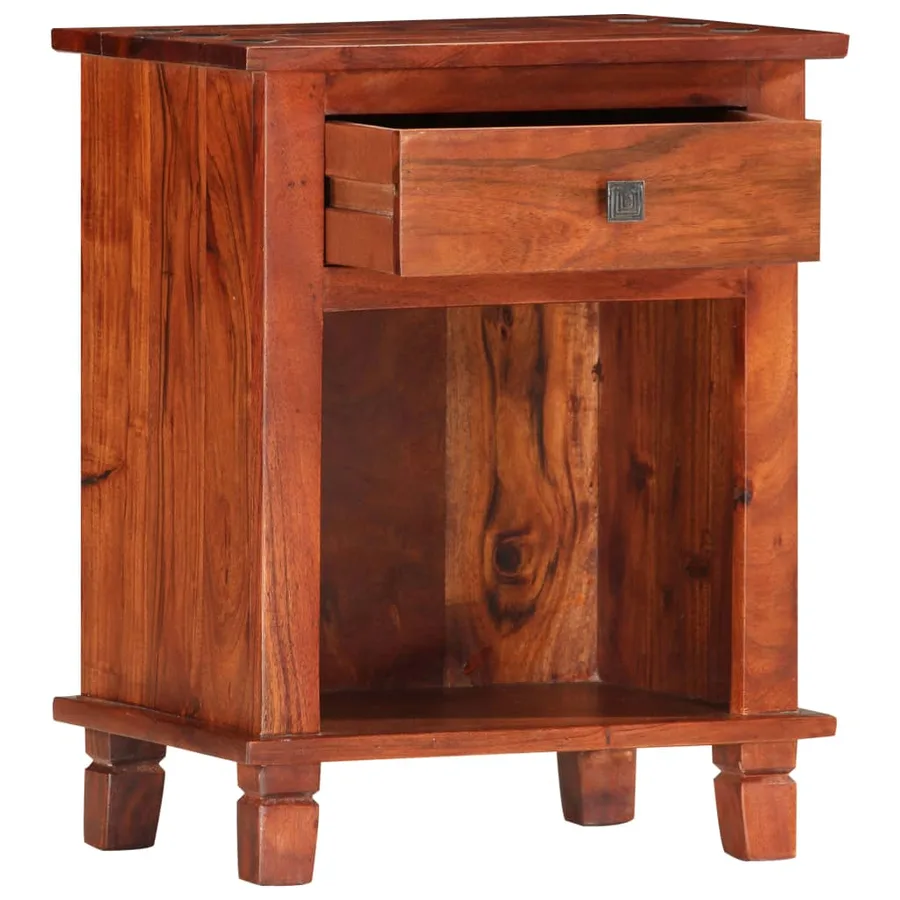 Table de chevet 40 x 30 x 50 cm Bois d'acacia massif - 2