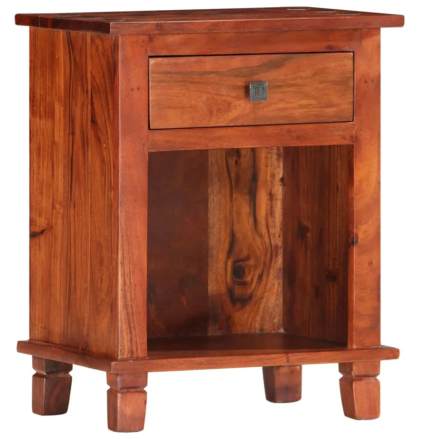 Table de chevet 40 x 30 x 50 cm Bois d'acacia massif - 8