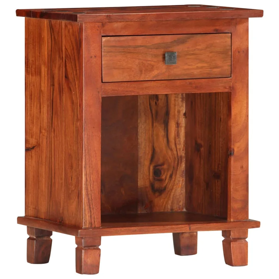 Table de chevet 40 x 30 x 50 cm Bois d'acacia massif - 9