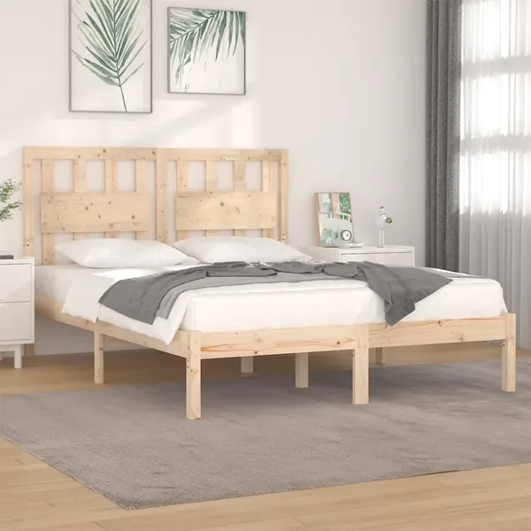 Cadre de lit sans matelas bois de pin massif