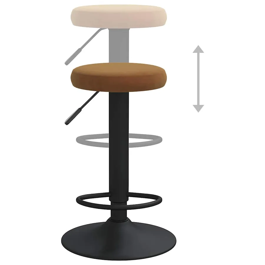 Tabourets de bar lot de 2 marron velours - 6
