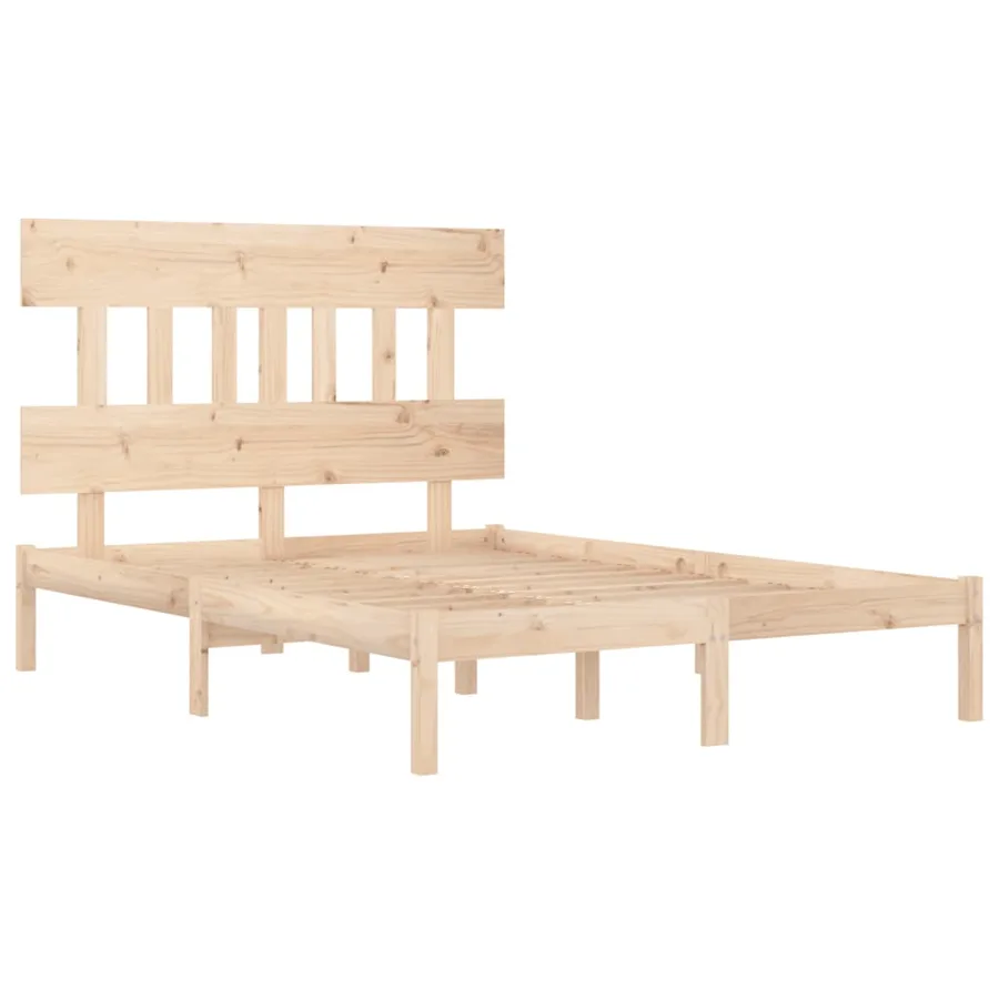 Cadre de lit sans matelas 150x200 cm bois massif - 4