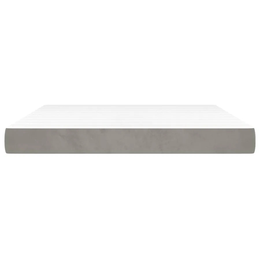 Matelas de lit à ressorts ensachés fermeté moyenne 152x203x20 cm velours - 3