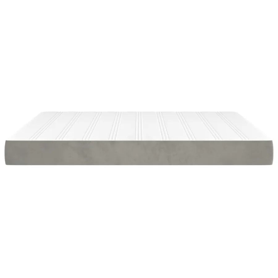Matelas de lit à ressorts ensachés fermeté moyenne 152x203x20 cm velours - 4