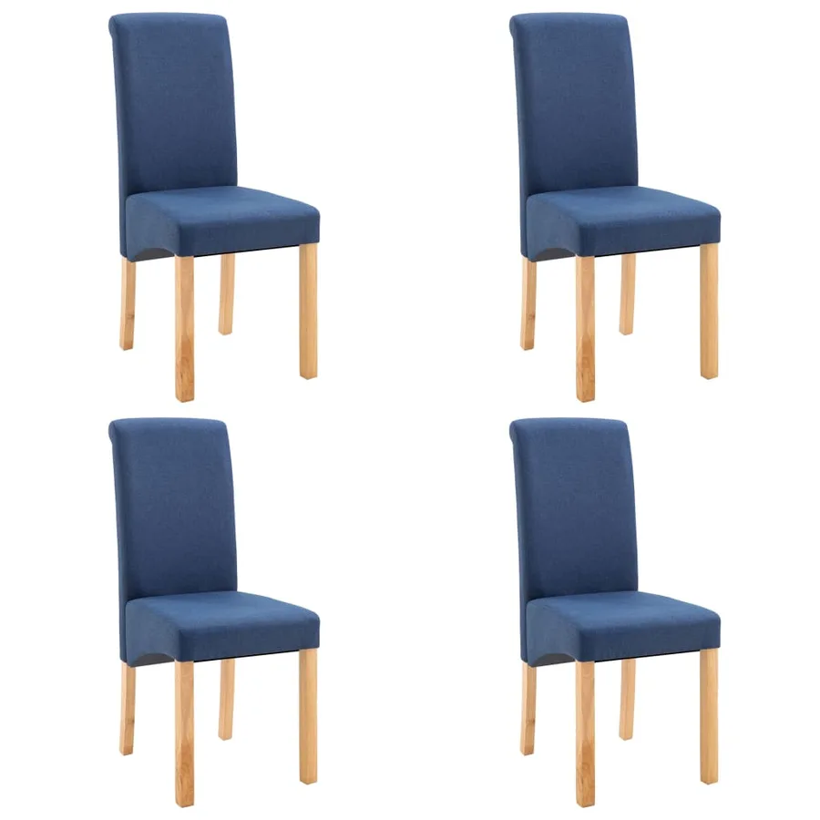 Chaises à manger lot de 4 bleu tissu - 2