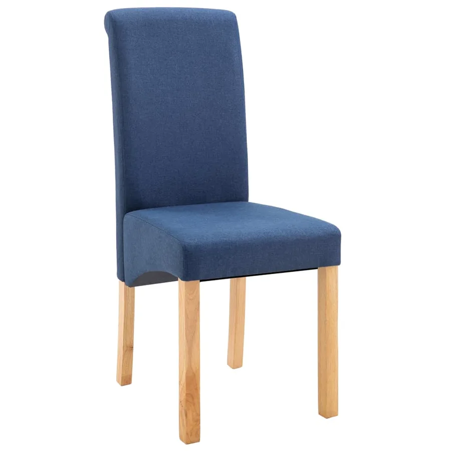 Chaises à manger lot de 4 bleu tissu - 3