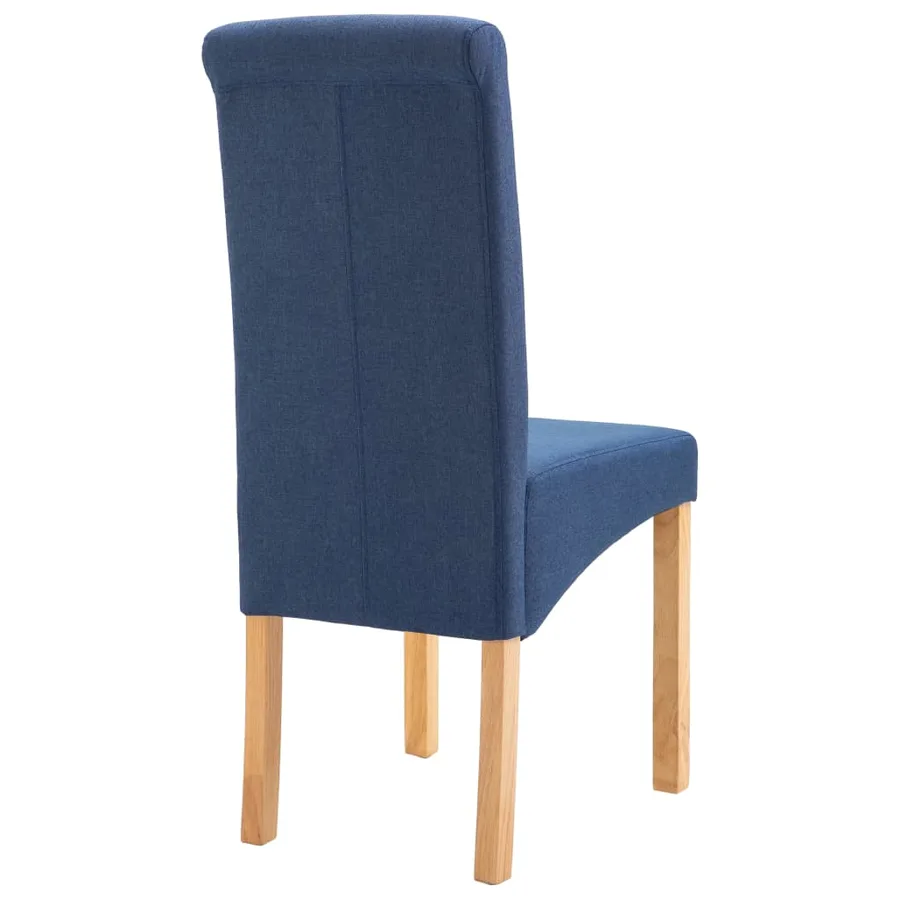 Chaises à manger lot de 4 bleu tissu - 6