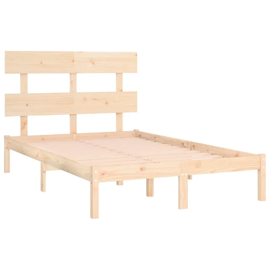Cadre de lit sans matelas 150x200 cm bois massif - 4