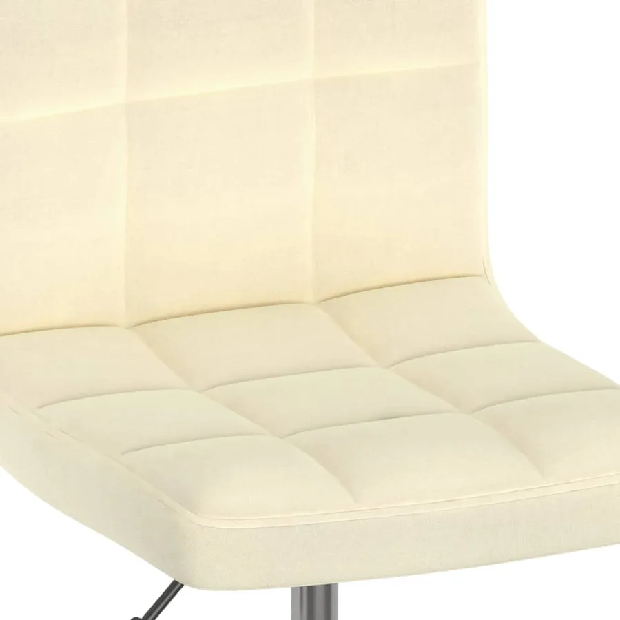 Chaise pivotante de salle à manger Crème Tissu - 7