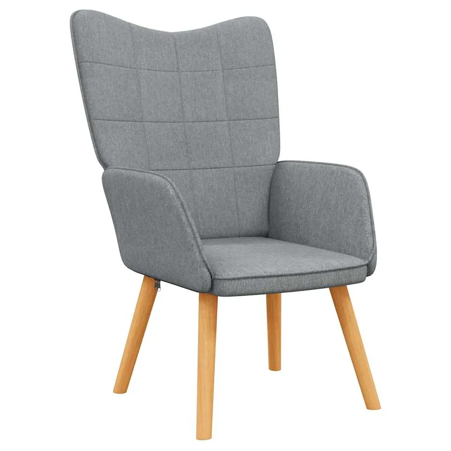Chaise de relaxation avec tabouret Gris clair Tissu - 6
