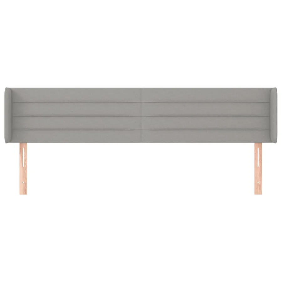 Tête de lit avec oreilles Gris clair 183x16x78/88 cm Tissu - 3