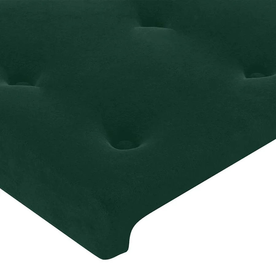 Tête de lit à LED Vert foncé 160x5x118/128 cm Velours - 5