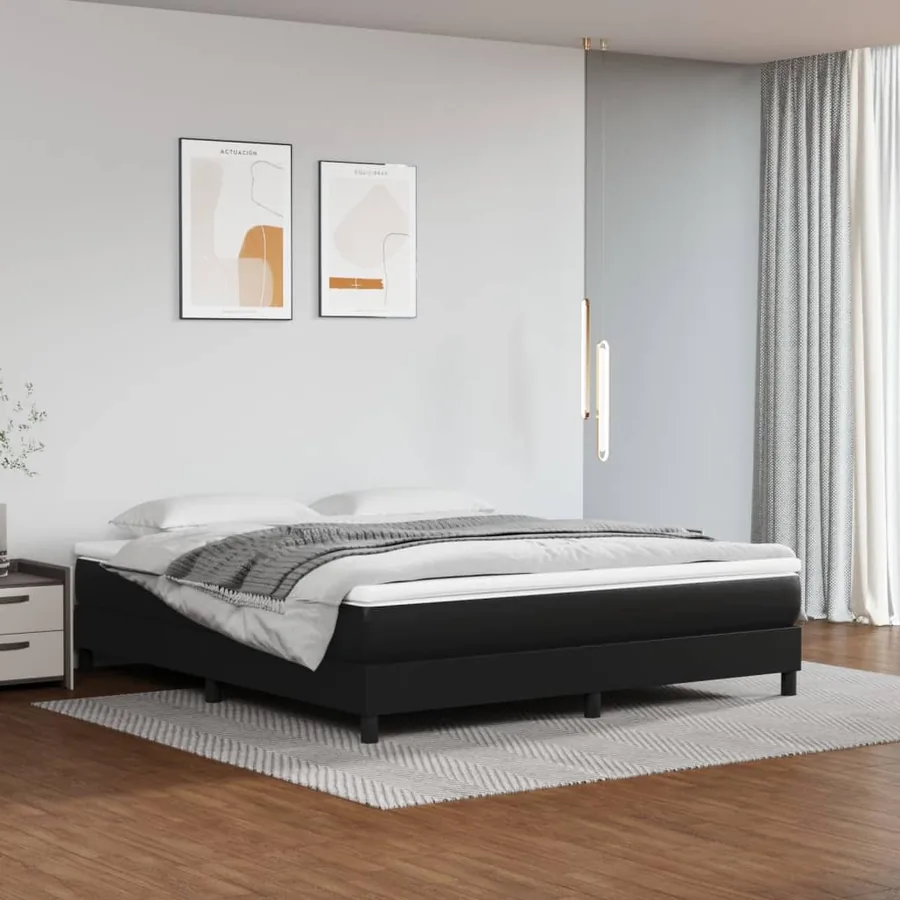 Matelas de lit à ressorts ensachés fermeté moyenne 152x203x20 cm similicuir