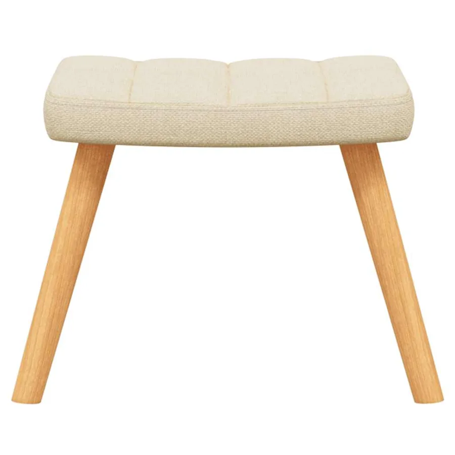 Chaise à bascule avec tabouret Crème Tissu - 9