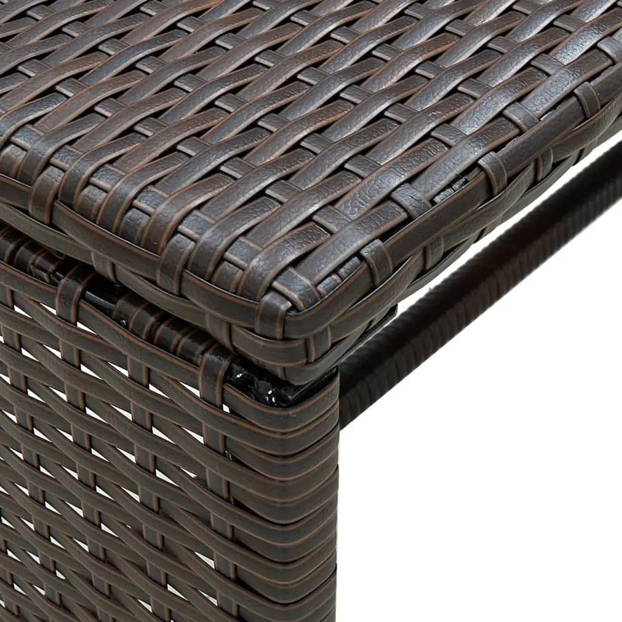 Table basse Marron 70x40x38 cm Résine tressée - 3