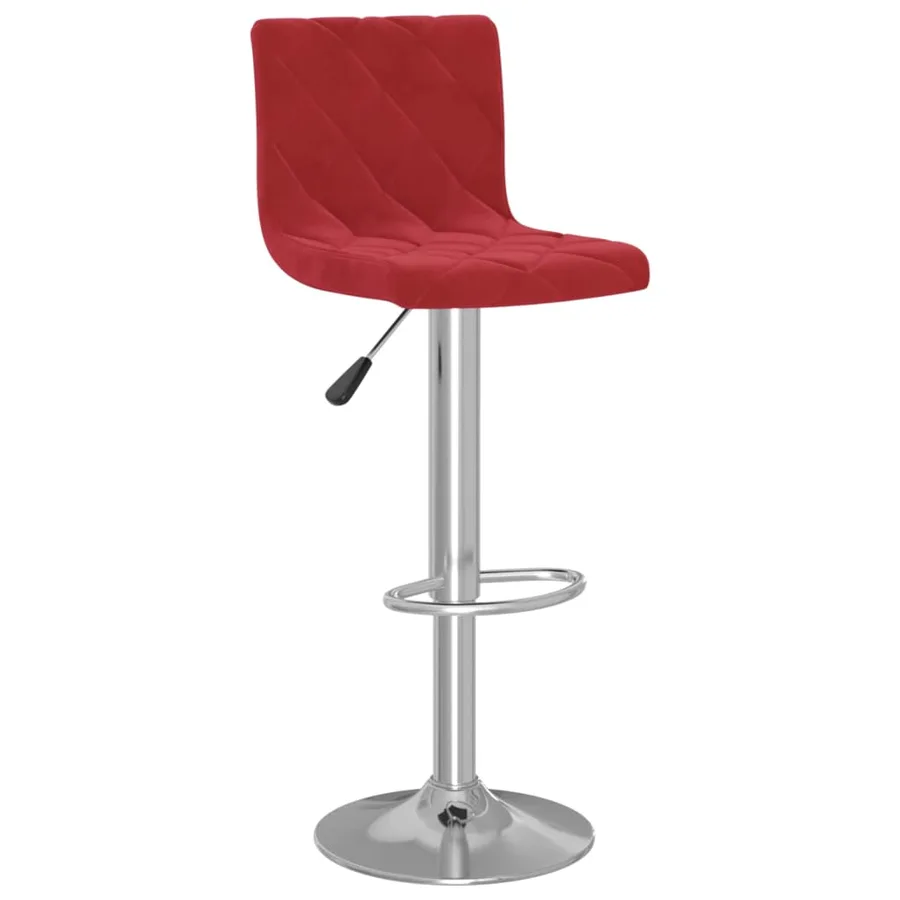 Tabourets de bar lot de 2 rouge bordeaux velours - 3