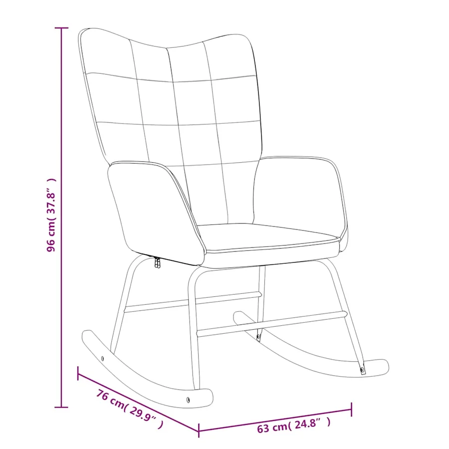 Chaise à bascule avec tabouret Bleu Tissu - 11