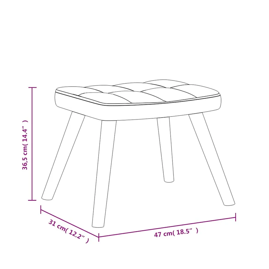 Chaise à bascule avec tabouret Bleu Tissu - 12
