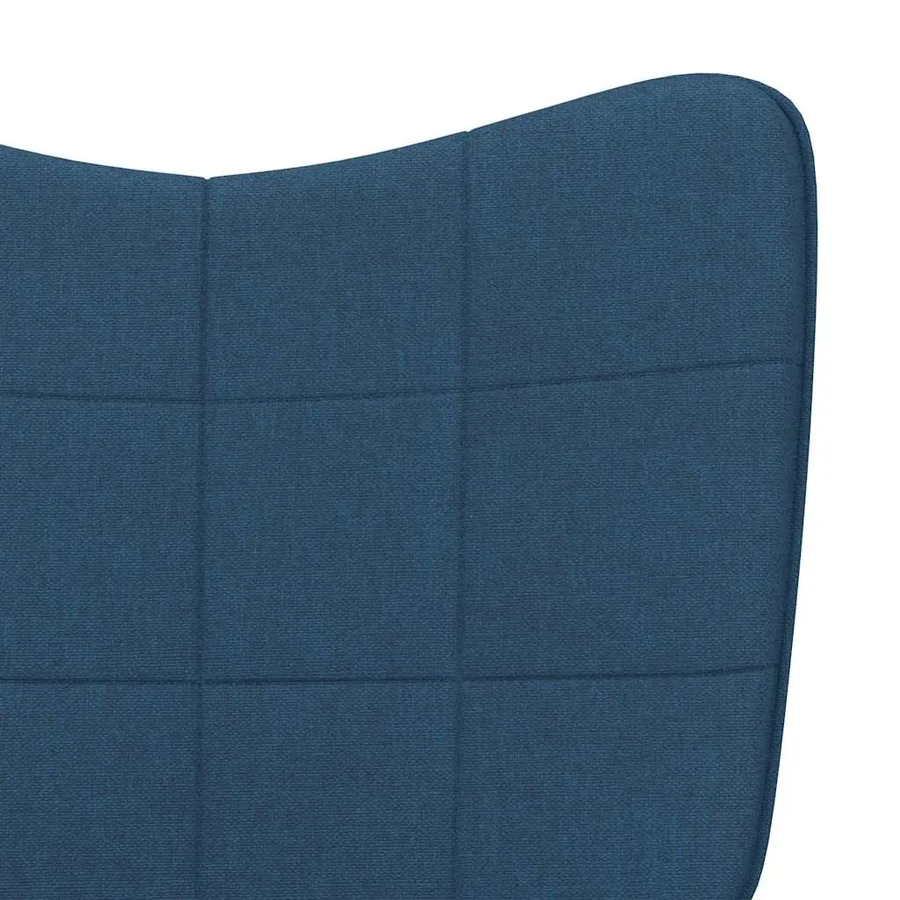 Chaise à bascule avec tabouret Bleu Tissu - 7