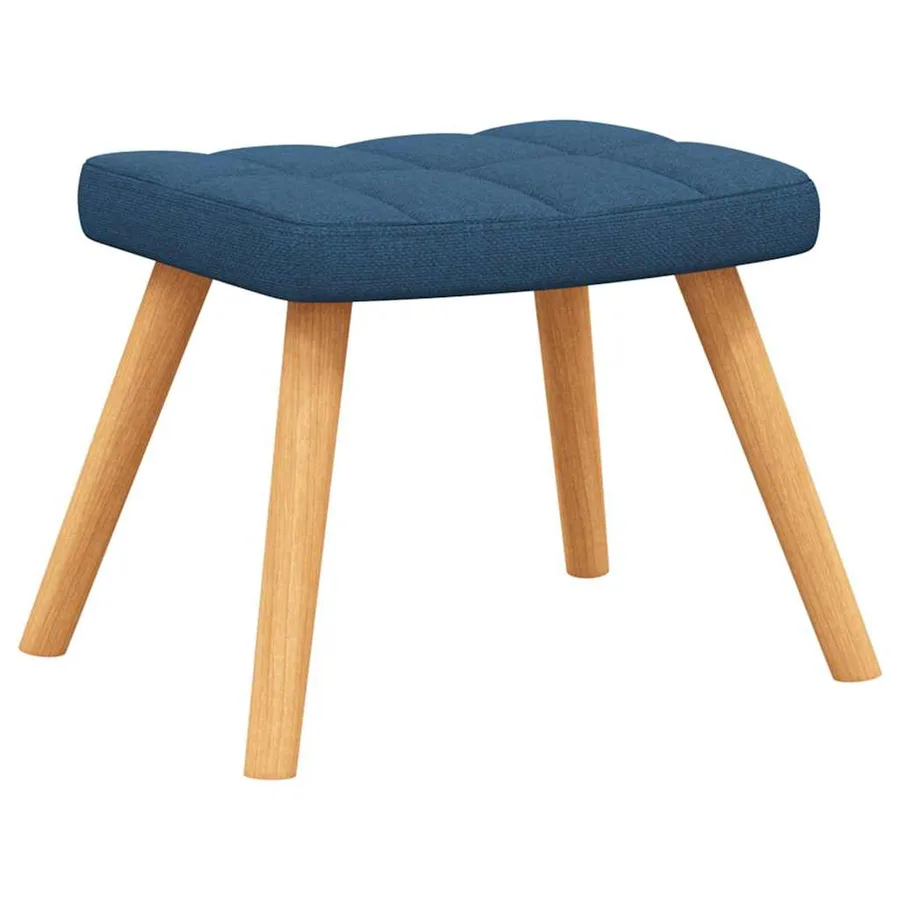Chaise à bascule avec tabouret Bleu Tissu - 8