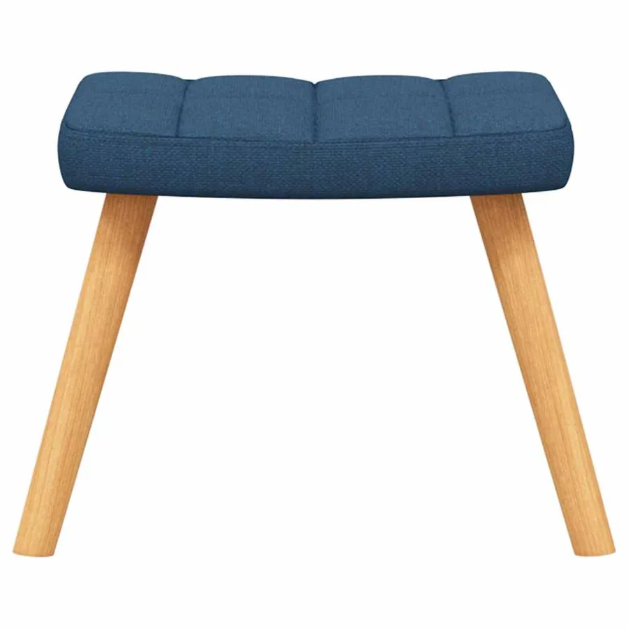 Chaise à bascule avec tabouret Bleu Tissu - 9